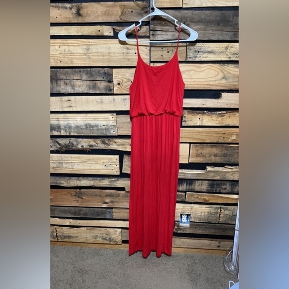 Mikey & Joey Red Maxi Spaghetti‎ Strap Dress Medium